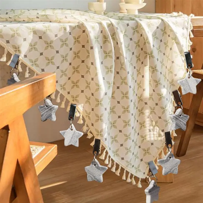 4pcs Tablecloth Weights Marble Table Cover Weights Anti-Skid Outdoor Curtain Shower Pendant Drapery Weights Table Cover Clips 4