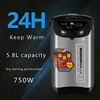 Electric Hot Water Boiler&Warmer,Manual DispenseAuto Water Pot Safety Stainless Steel Hot Water Dispenser Water Boiler 5.8Liter 5