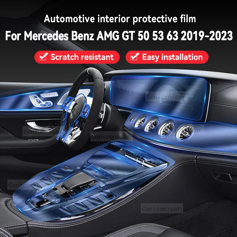 

For Merceds Benz AMG GT 50 53 63 2019-2023 Gearbox Panel Dashboard Navigation Automotive Interior Protective Film Anti-Scratch