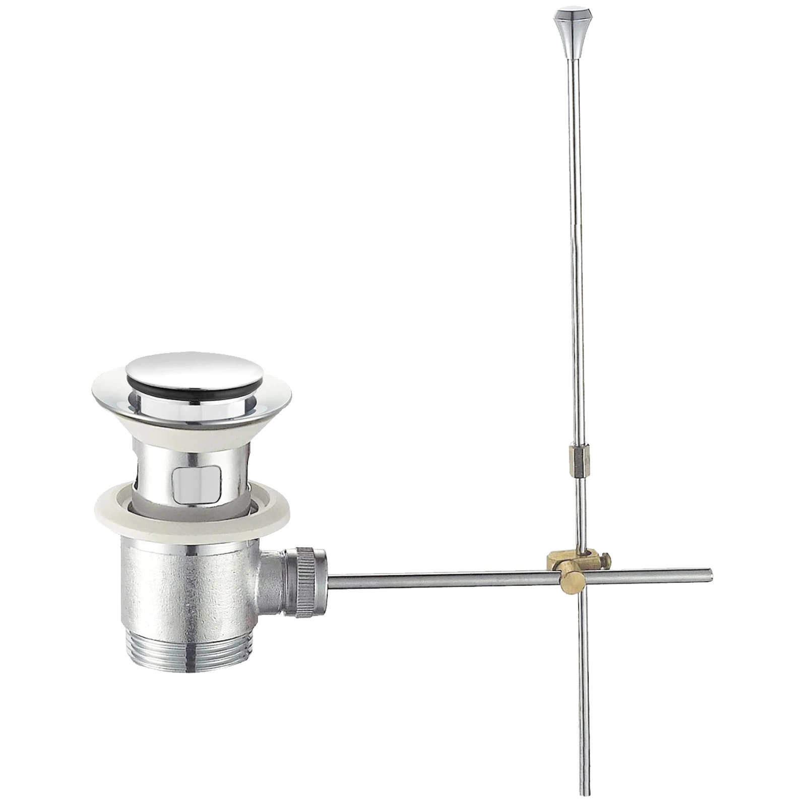 

Leakproof Convenient Zinc Alloy Push Pull Rod Lever Kit Silver Durable Hygienic Waste Easily Clean Detachable For Basin Sink