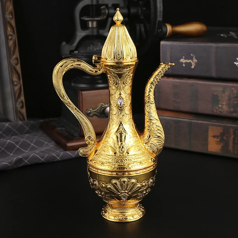 1 metal wine set 1 tray 6 shot glasses wine pot combination for banquets home decoration parties