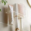 Wall-Mounted Hair Brush Holder – Clear Plastic Bathroom Organizer,Toiletries | 1pc Transparent Design | Use Without Electricity 2