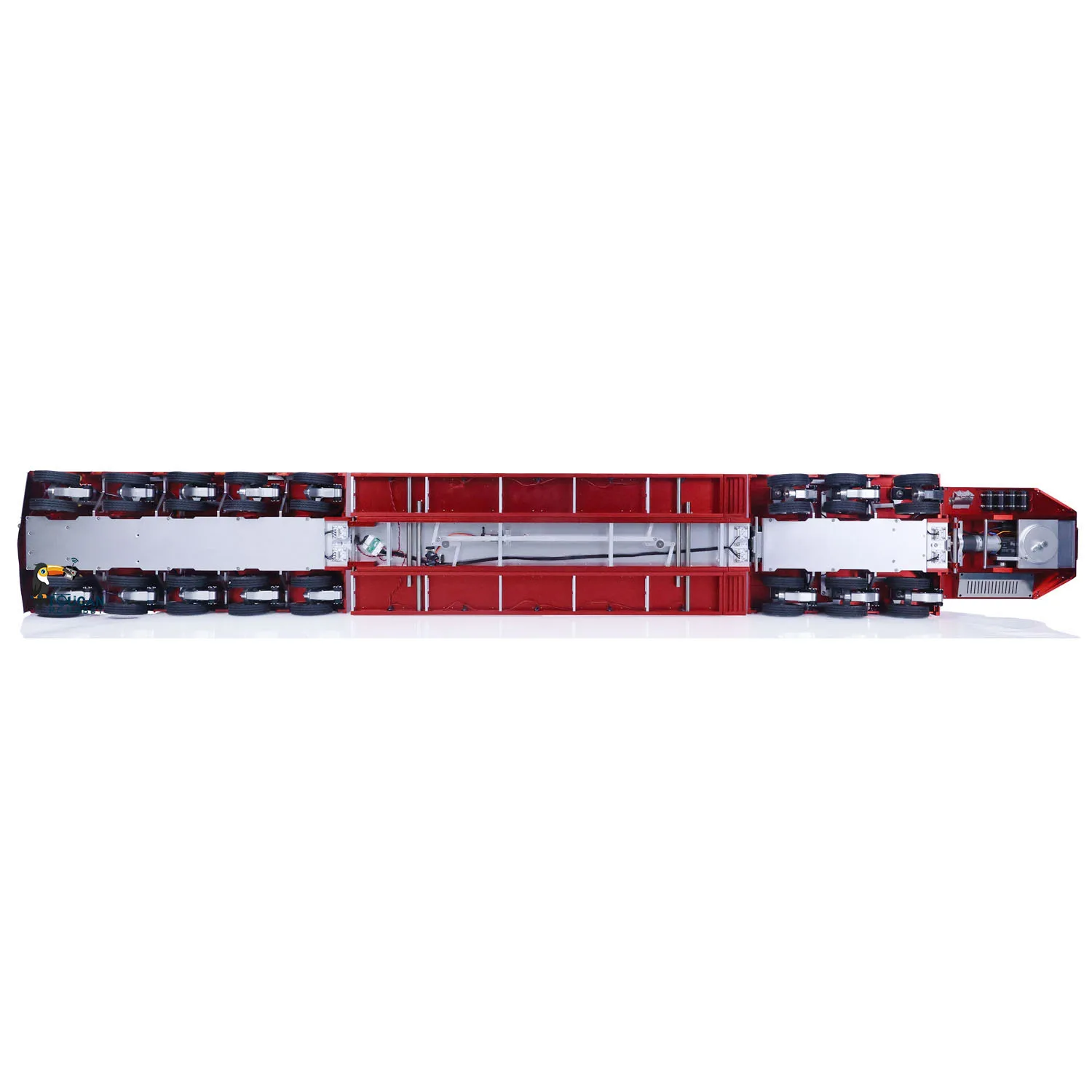 DG-996 RC Hydraulic 8 Axles Trailer 1/14 Scale Metal 5+3 Hydraulically Suspended Truck for Tractor Trucks with ESC Motor TH22680 4