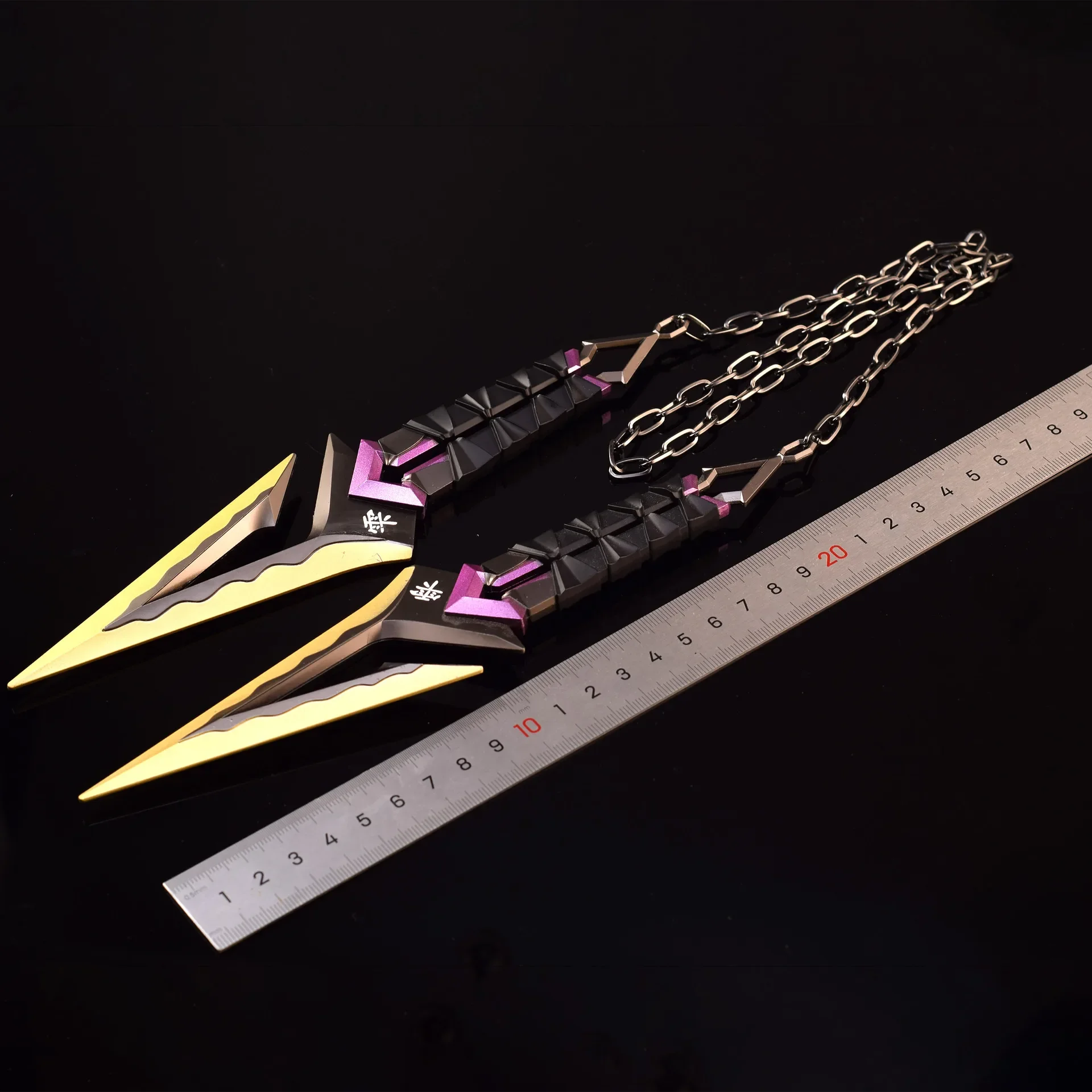 22cm Valorant Game Kuronami No Yaiba Variant Purple Ninja Kunai Peripherals Weapon Melee Model Game Birthday Gift Toys for Boys 6