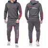 2024 Spring Autumn Men's WTF World Taekwondo Federation Logo Print Hooded Tracksuit+Drawstring Sweatpants Solid Color Sports Set 2