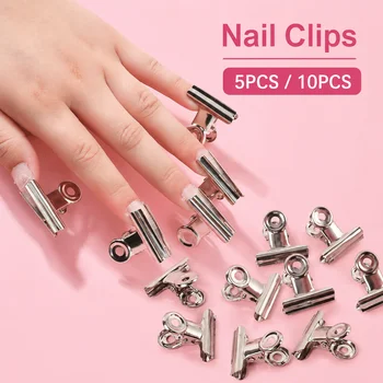 5 Pezzi di Clip per Unghie in Acrilico – Morsetti Bianchi a Curva C per Nail Art, Strumenti di Fissaggio per Estensioni in Gel Finto, Ausili per Manicure