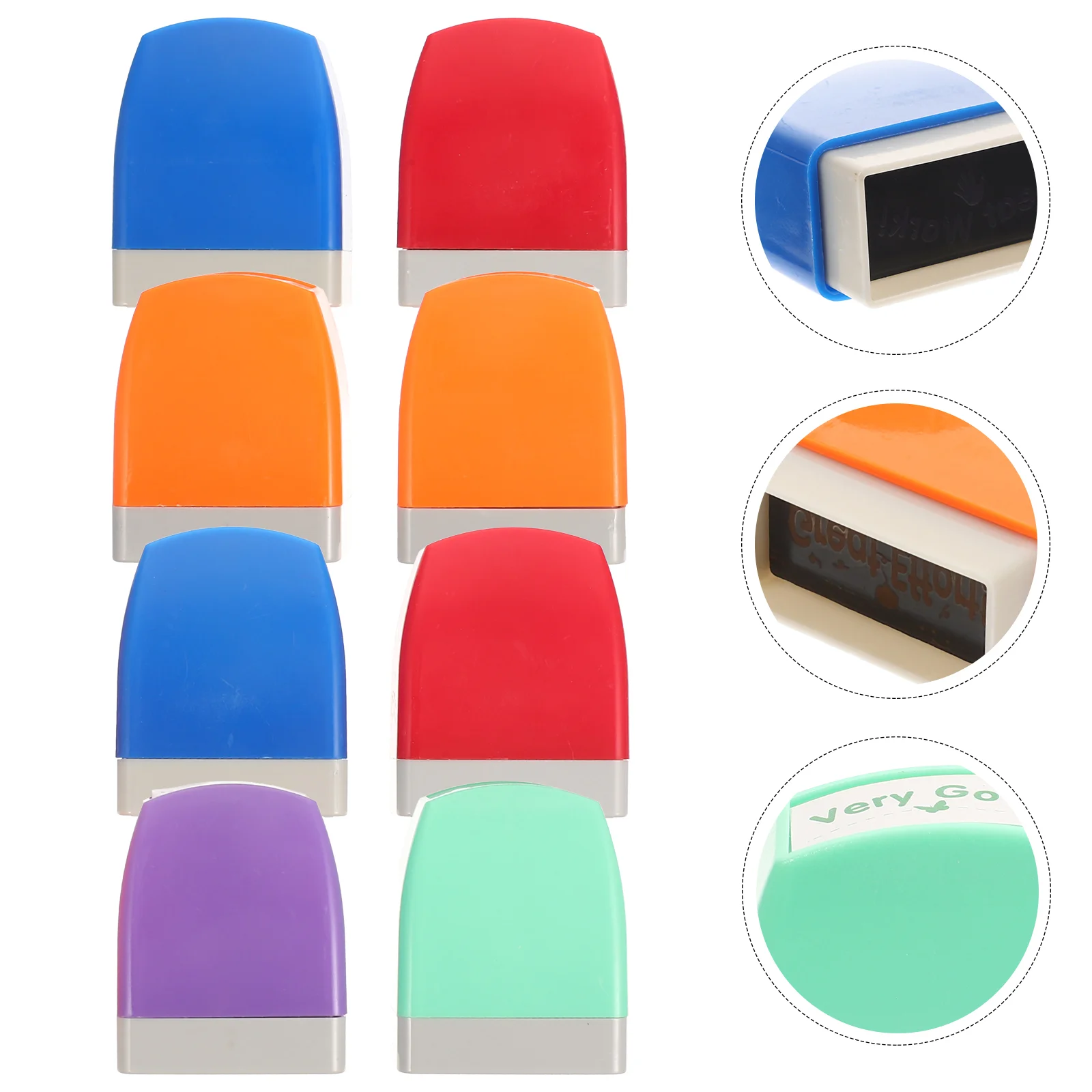 

8 Pcs Encouragement Stamp Set English Comments Stamps Educational Stampers Postage Multipurpose Teacher Abs Students Small