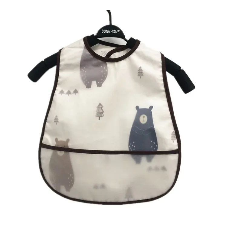 Baby Cute Cartoon Animal Waterproof Feeding Bibs with Adjustable Pocket for Children Boys Girls Apron Kids Burp Cloths Stuff