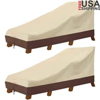Waterproof Heavy Duty Patio Chaise Lounge Cover UV Resistant Outdoor Furniture Protector Dustproof Windproof with Fastening 1