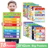 18 themes-kid English A3 Big cards abc letter / animal /  Numbers/weather Learning Chart Kindergarten Supplies Classroom Decor 4