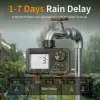 Diivoo Garden Water Timer 2 Outlets IPX5 Waterproof Multi-Functional Automatic Irrigation Timer with Rain Delay/Manual/Auto Mode 6