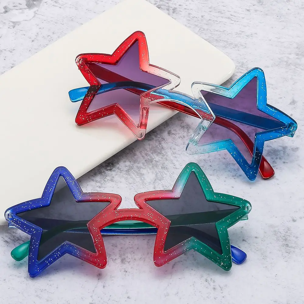 Unique Star Shape Sunglasses for Women Shining Sun Glasses Vintage Pentagram Glasses for Summer Beach Party Favors