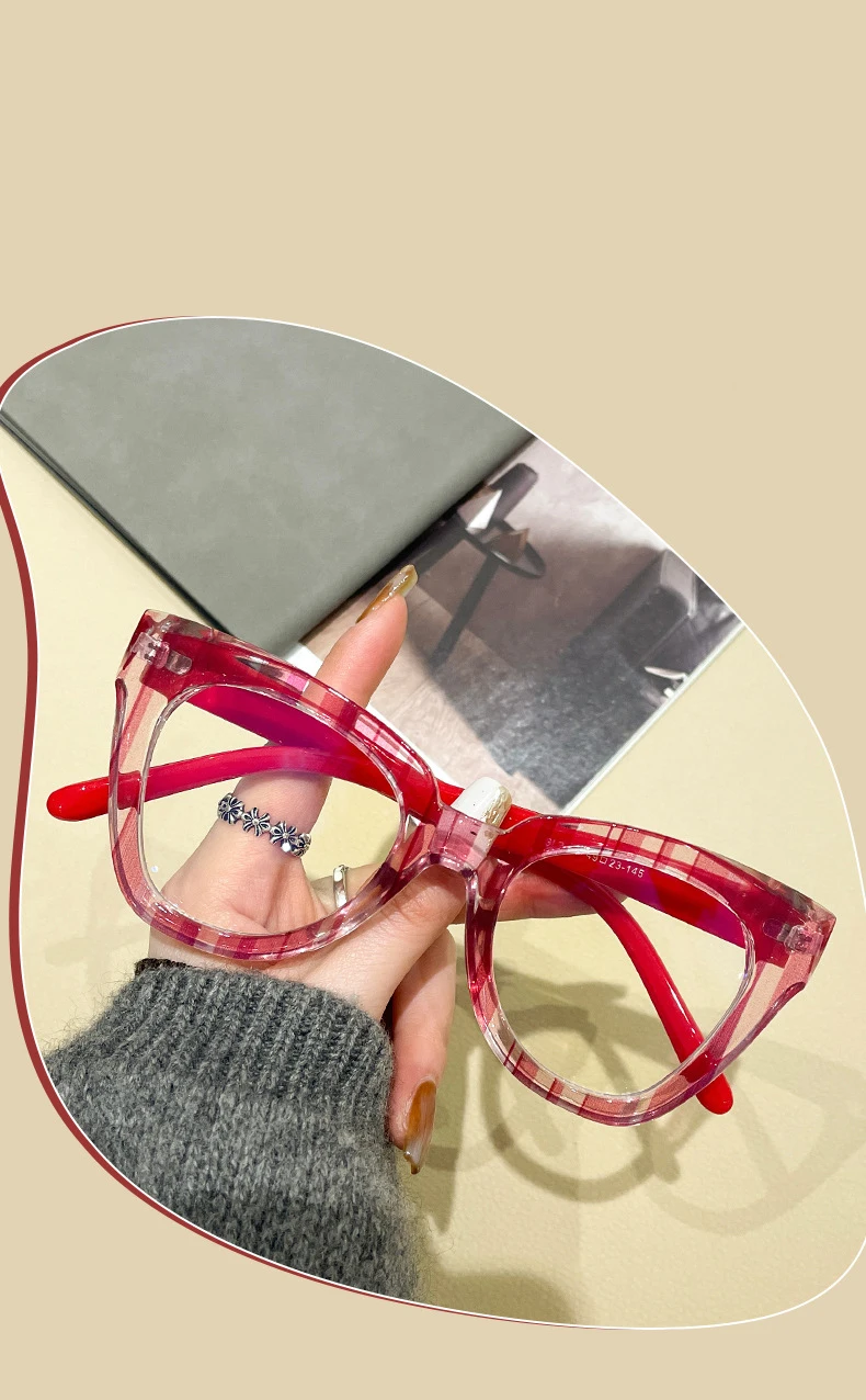 R57425 Mode Regenbogen Farbe Lesebrille Frauen verdicken Vintage Katzenauge optische presbyopische Brille diopt risch 50 ~ 350 – Detail 1