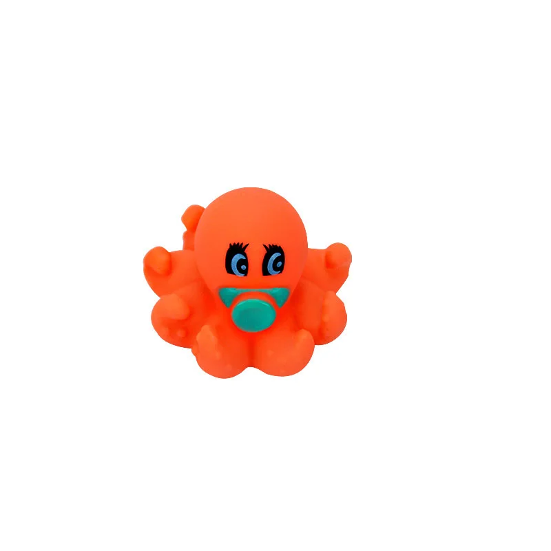 5pcs Small Animal Toys Soft Rubber Float Squeeze Sound Squeaky Bathing Water Toy For Pet Kids Random Style 5