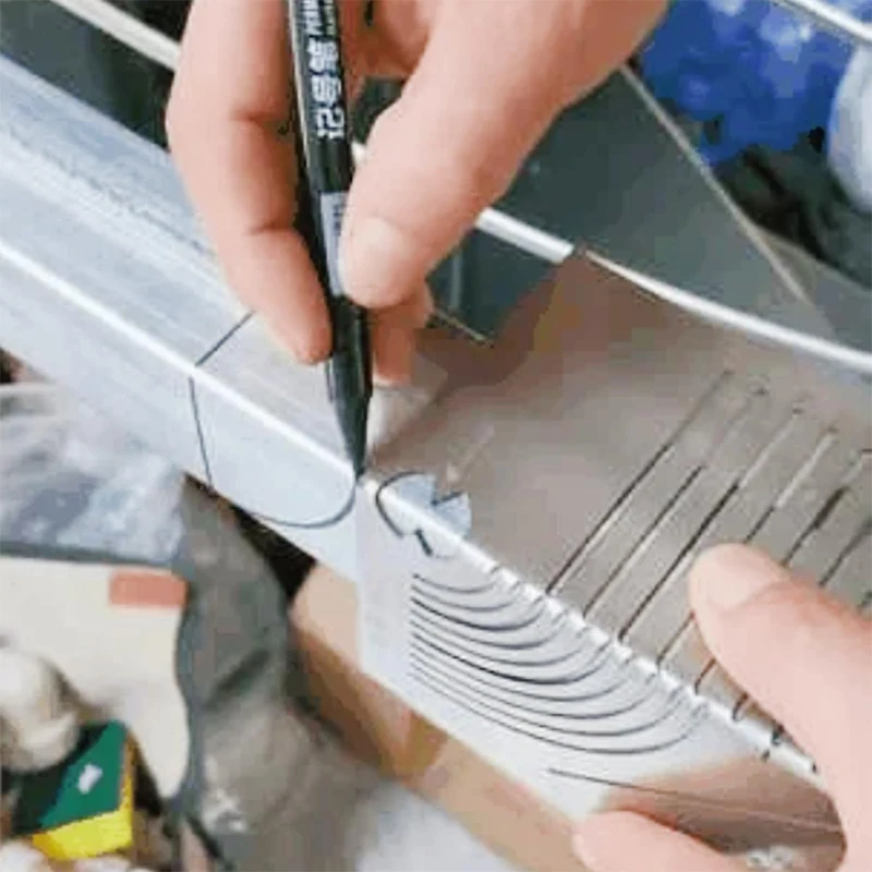 Angle Measurement Tool Multifunctional Square Tube Rounded Corner Ruler Drawing Tool Drawing Ruler Precision Arc Marking ﻿ 5