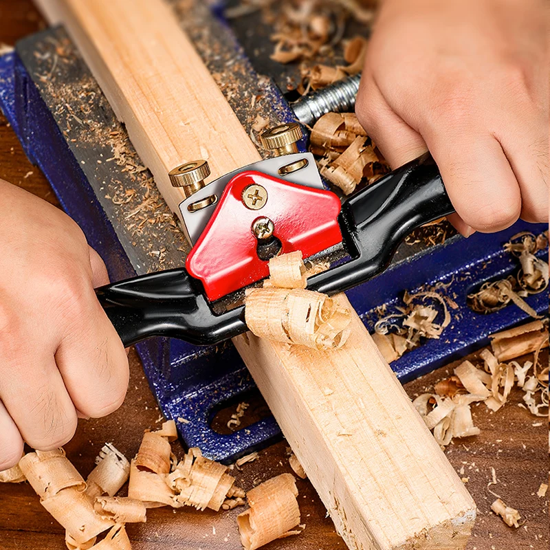 Raboteuse à Bord Réglable Raboteuse à Main 9 Pouces Spokeshave Lame  Réglable en Métal Rasage de Rayons de Bois Rabot de Plan Fil Simple/Double  Fil avec Vis ，Triomphe Pour la Transformation du