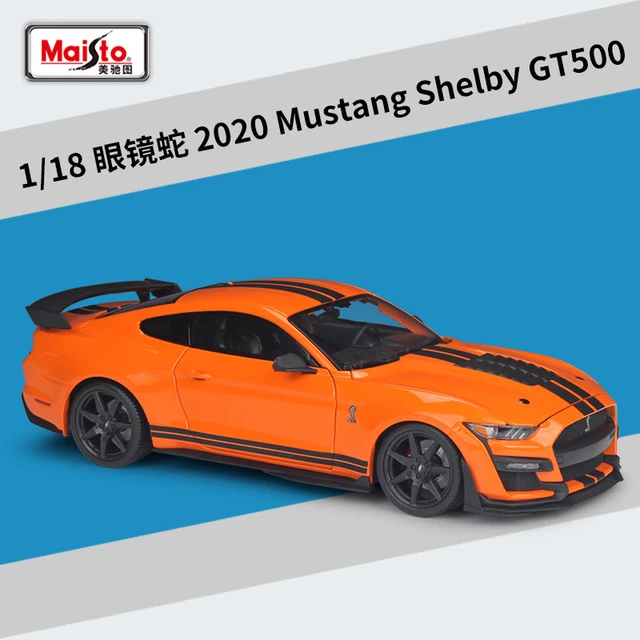Ford Mustang 2020 - Coche de juguete fundido a presión a escala 1:18 en  caja (naranja)