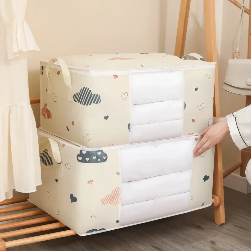Large Capacity Clothes Storage Bag Home Wardrobe Quilt Clothes Storage Bag Moisture-proof And Dust-proof Non-woven Storage Bag 2