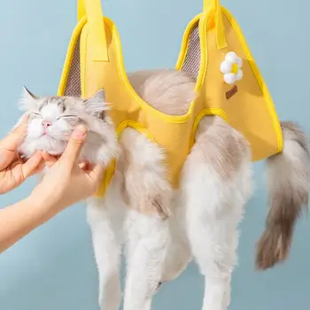 Cat Hammock For Grooming Grooming Hammock Cat Sling Cat Grooming Harness Grooming Sling Restraint Bag Comfortable Dog Grooming 2