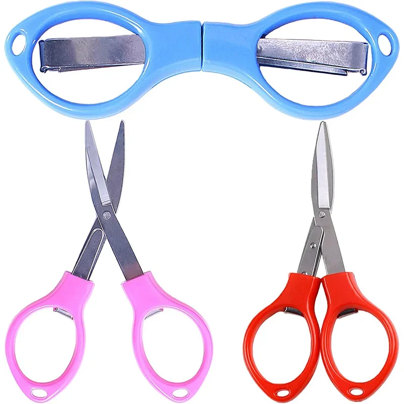 Folding Scissors 1Pc Folding Scissors Safety Foldable Small Scissors Craft Mini Travel Trip Telescopic Scissor for DIY Home Office Shear