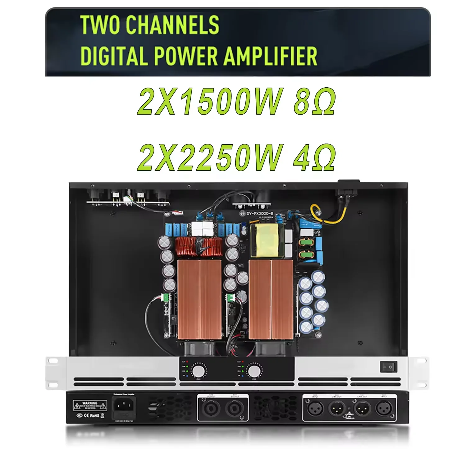 GAP-G15000 전문 디지털 앰프 3000와트 2채널 클래스 D 앰프 무대 공연 KTV용