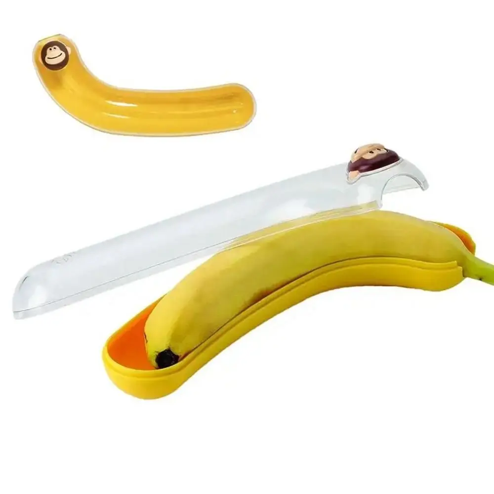 Food Grade Plastic Banana Storage Case Banana Shaped Anti-Squeezing Banana Saver Sealed Reusable Banana Keeper for Travel 3