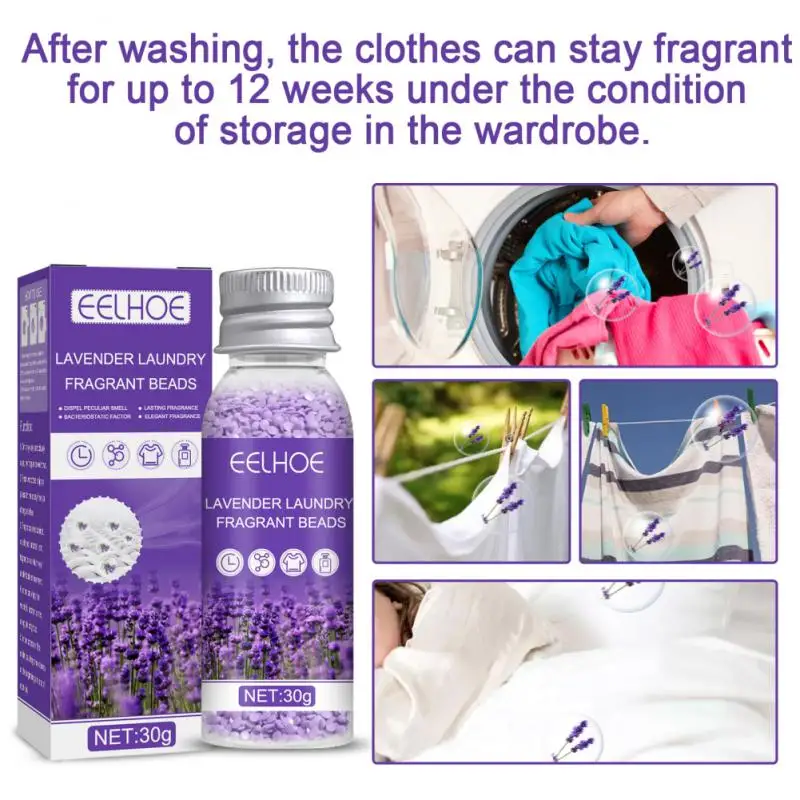 Laundry Beads EELHOE Laundry Beads Laundry Clothing Lasting Lavender Fragrance Beads Portable Protective Clothing Supple Detergent
