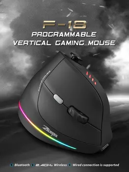 Backlit Vertical Ergonomic Mouse 2.4G Wireless Mouse with Joystick Programming Game Mouse 24000DPI Wired Mice 1