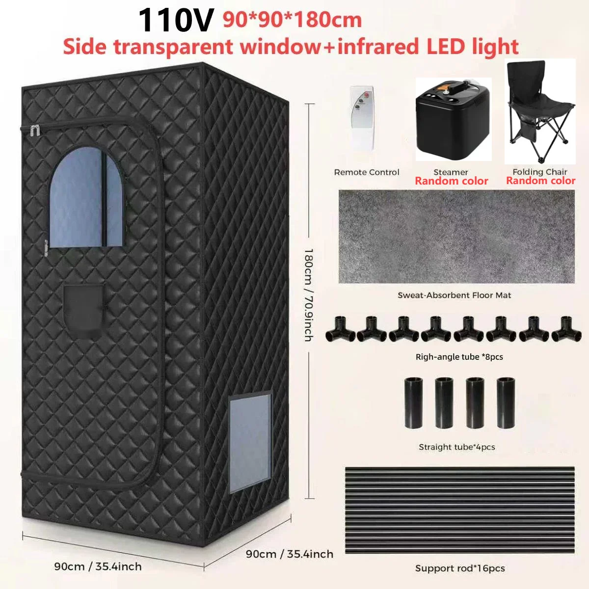 Portable Infrared Sauna Box with Remote Control - Foldable Sweat Room