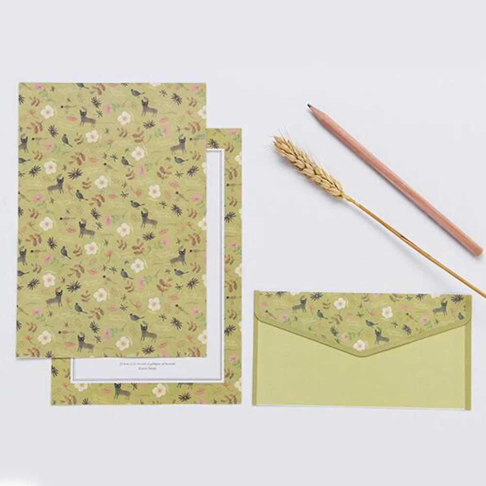 Letter Paper Envelopes Set Elegant Flower Pattern Stationery Sets Writing Paper Envelopes Printing Products 5pcs mailing envelopes
