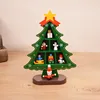 2025 New Mini Wood Christmas Tree Decoration Gift Cute Home Desktop Office Decor Party DIY Gift New Year Children Present