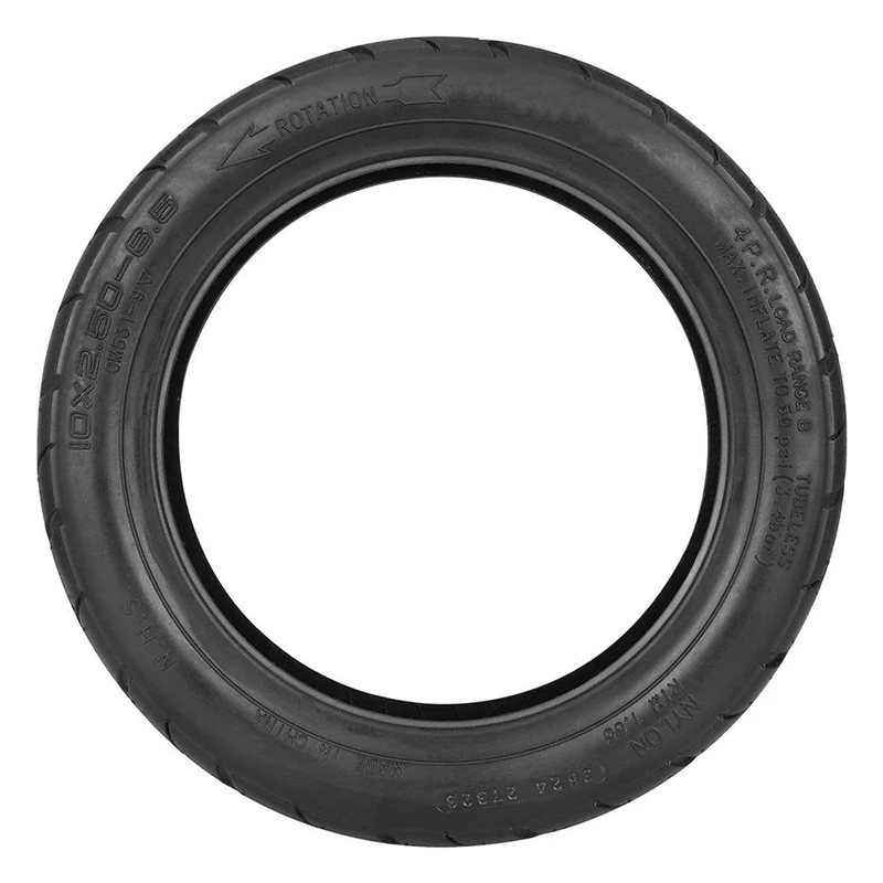 10X2.50-6.5 Thickened Vacuum Tire 10 Inch Electric Scooter Balance Car 4 Layers Thick Wear-Resistant Pneumatic Tire