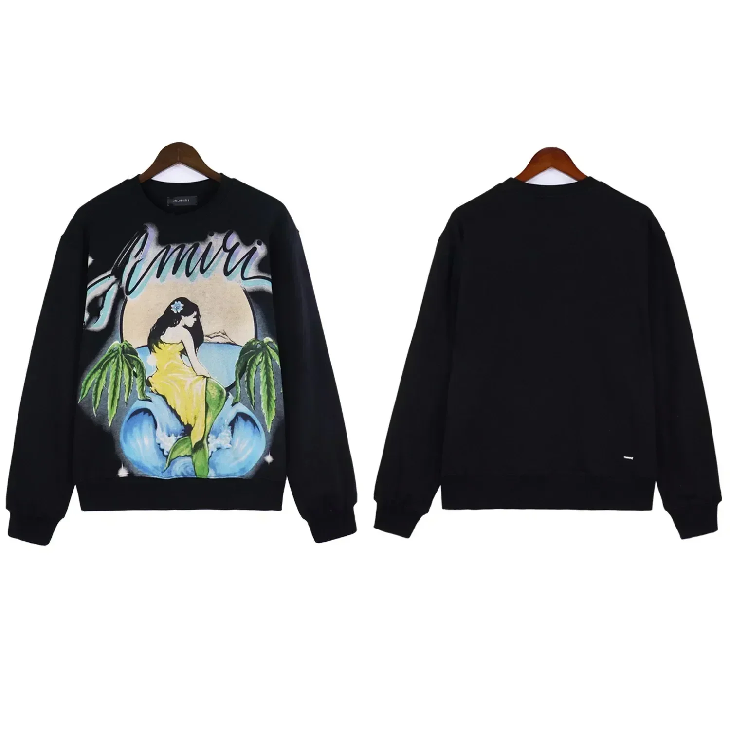 amir Autumn/winter new mermaid print high street casual couple crewneck hoodie