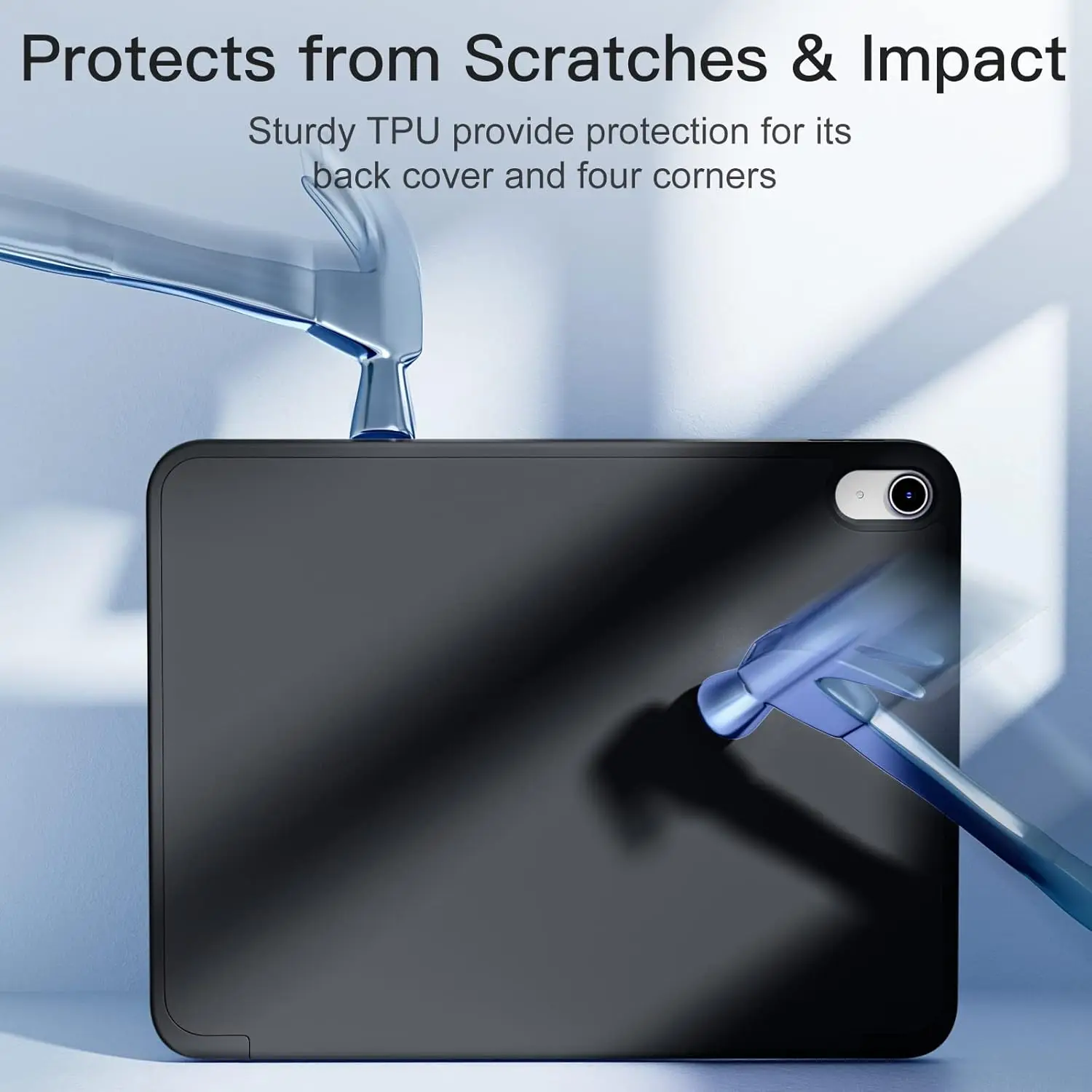 Tri-Fold Stand Protective Tablet Cover with Soft TPU Back and Auto Wake/Sleep Function