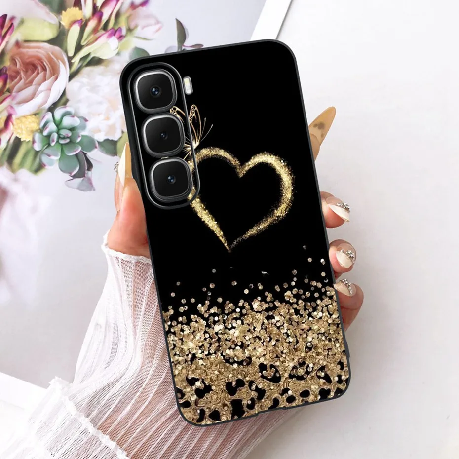 Enhanced Black Silicone Soft Phone Case with Cool Dragon, Wolf, and Tiger Design