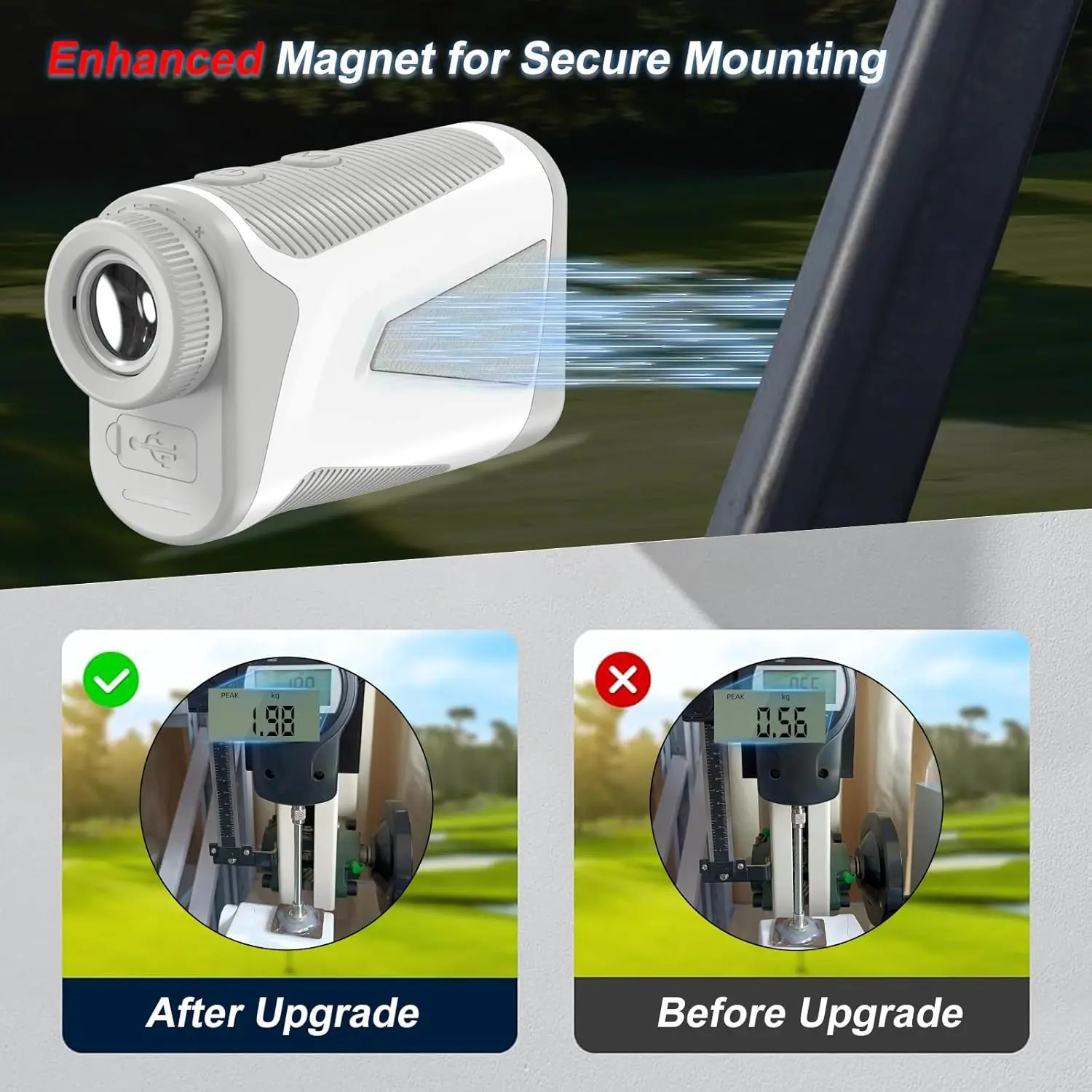AquilaPro 1090 Yards Mini Golf Rangefinder with Flag Lock Vibration Slope Compen
