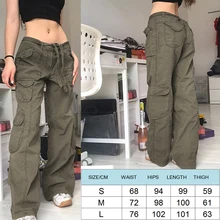  Odessa Vintage 90S Cargo Pants Women's Fashion Low Waist Trousers 2022 Autumn Overalls Baggy Straight Jeans Fairycore Oversized 
