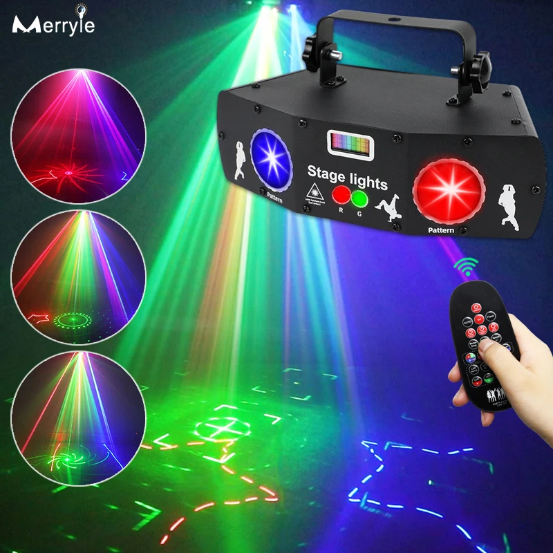 

DJ Disco Stage Light with Voice Sound Control DMX512 Professional Laser Projector Lamp for Bar Club Party Holiday Christams Gift