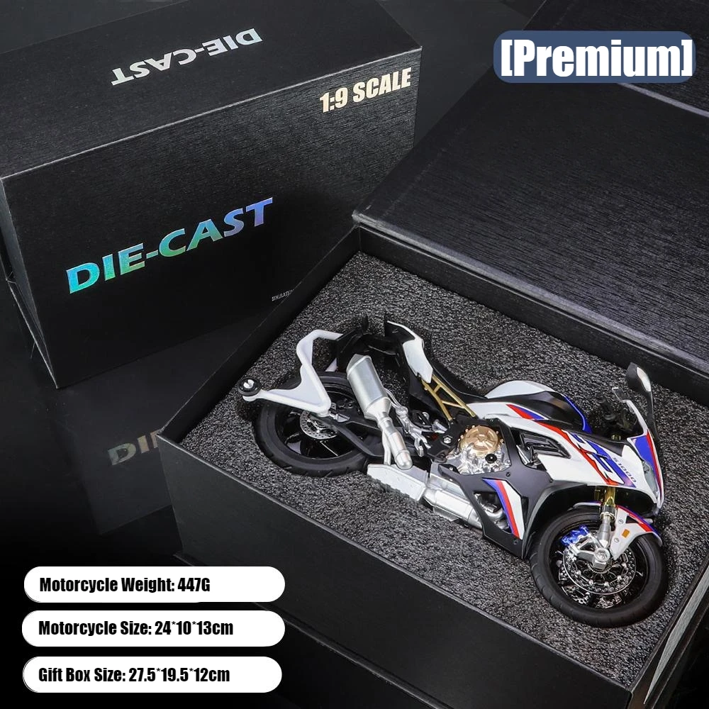 1/9 BMW S1000RR Racing Toy Motorcycle For Children Diecast Metal Large Size Model Super Racing Lightable Collection Gift For Boy 4