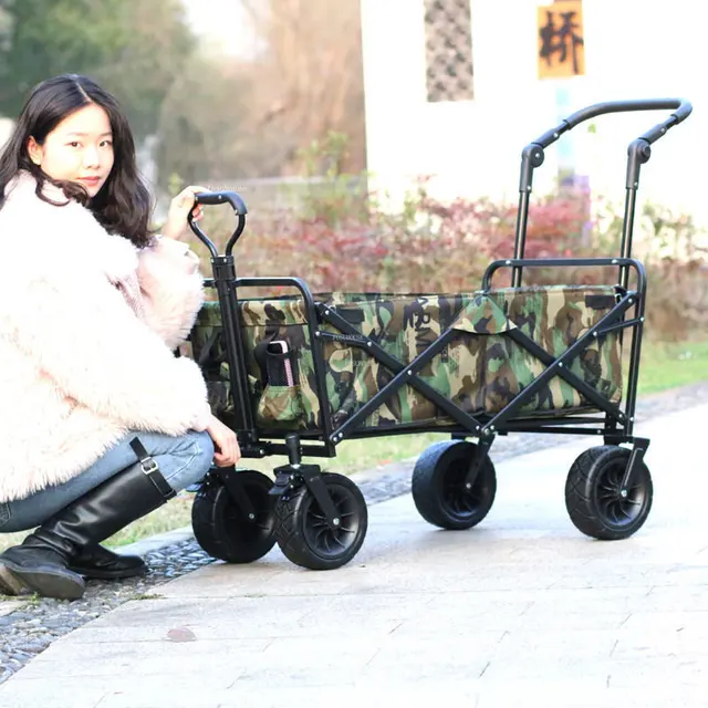 Kreatív Összecsukható Szekerek Kerekekkel Kültéri Kempingkocsik Hordozható Tengerparti Kocsi Hosszabbító Kerekek Otthoni Bevásárlókosár - Image 3