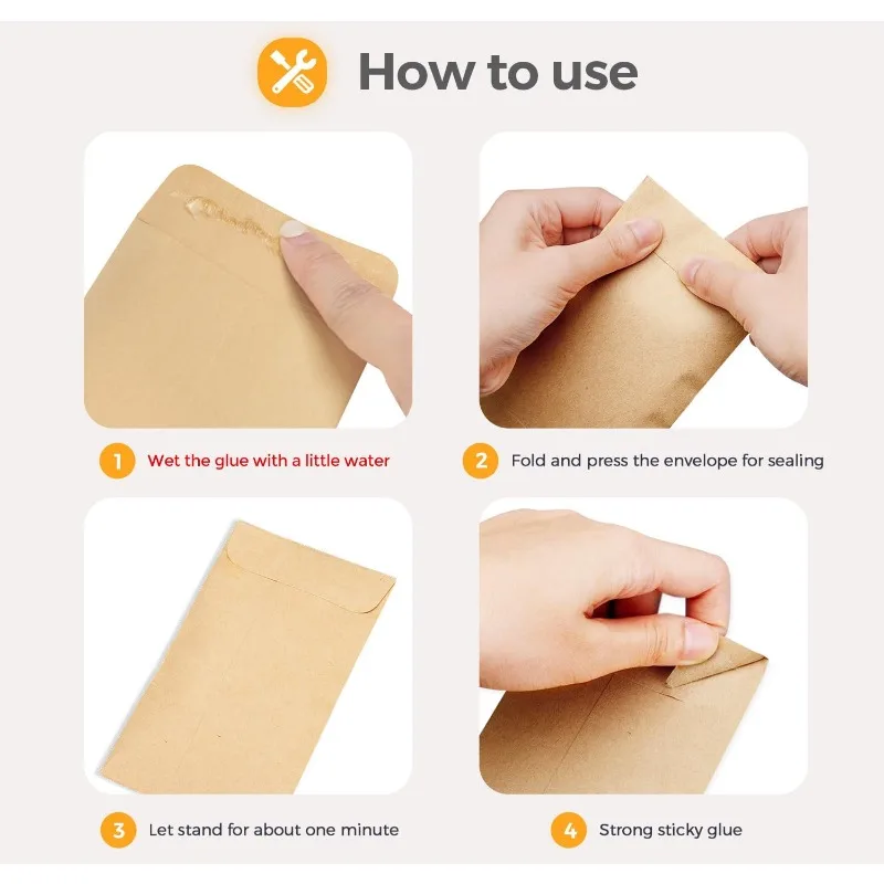Cash Envelopes Money Container Kraft Paper Coin Cash Pouches Ultra-Thin DIY Coin Storage Envelopes Storage Bags 50Pcs