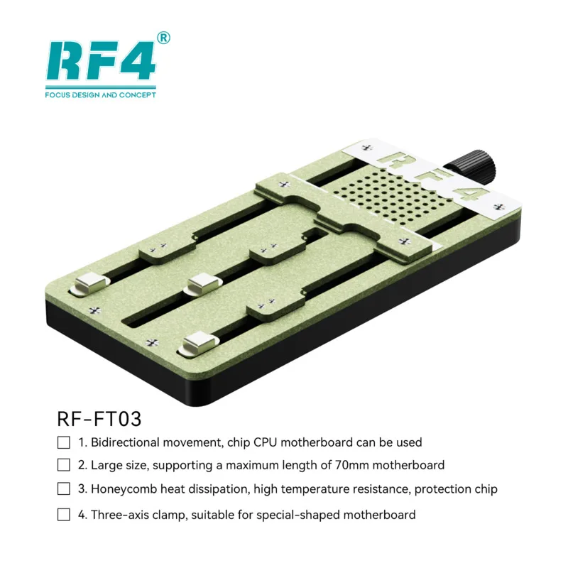 RF4 FT03 모바일 칩 마더보드 고정장치 모바일 PCB 클램프 모바일 PCB 수리 칩 CPU IC 작동 고정장치 온도 저항