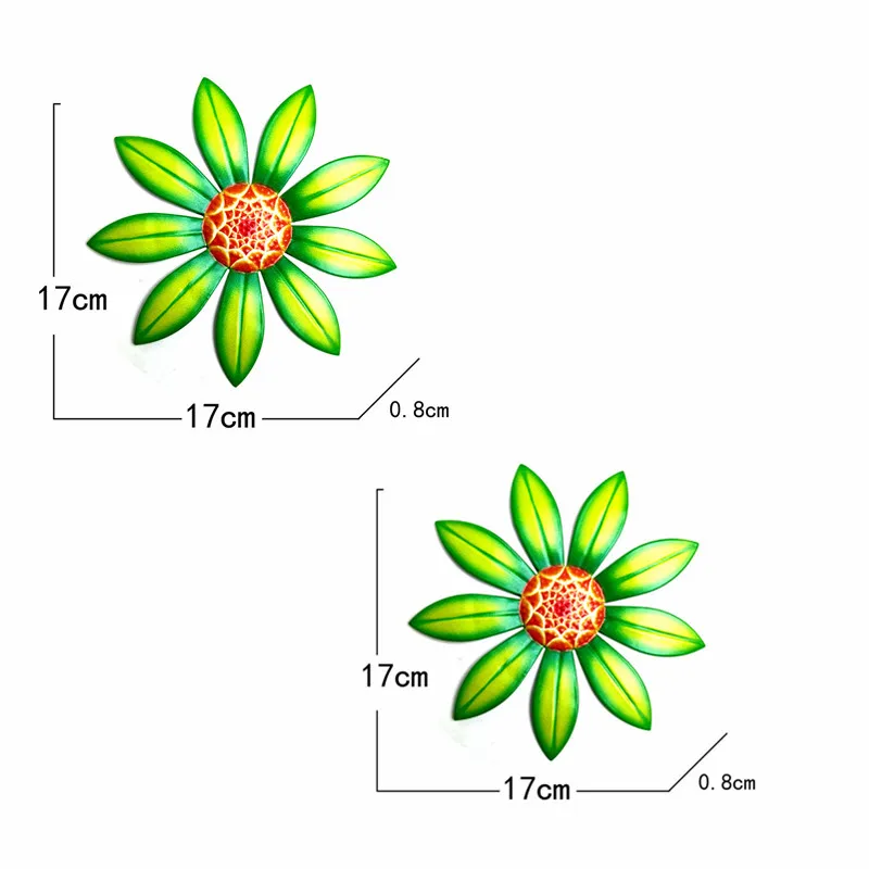 4 stuks metalen bloem muur decor, metalen bloem tuin