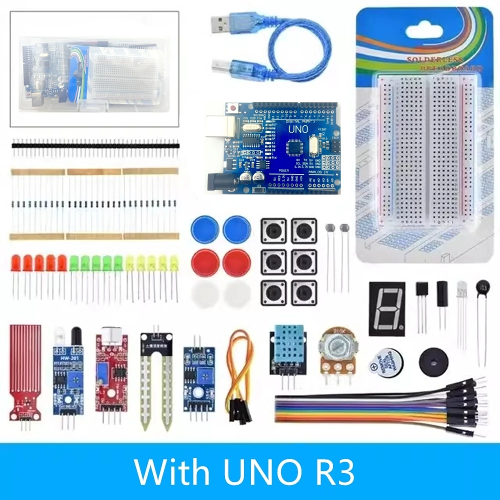 Arduino Component Set 400 Tie-points Breadboard DIY Project Starter Kit for Arduino UNO R3
