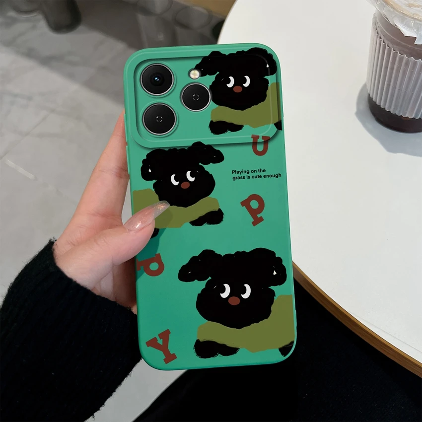 Cute Chubby Girls Pattern Shockproof Silicone Phone Case with Screen Protector