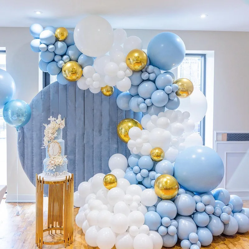 

Синие золотые воздушные шары, гирлянда, ранний день рождения, свадьба, вечеринка, Декор, детский праздник, первый день рождения, воздушный шар, латексные конфетти-шары