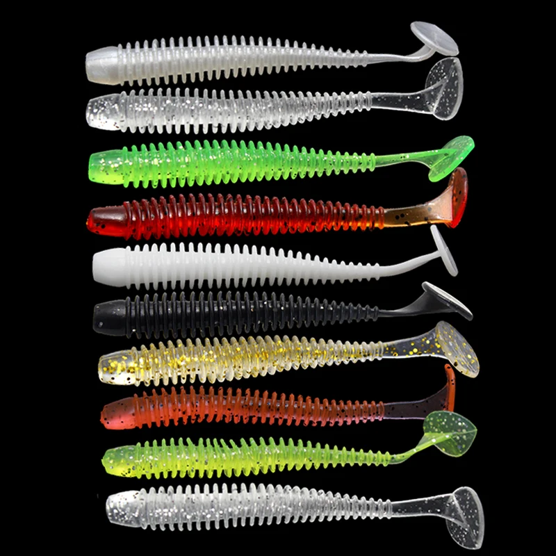 10pcs/Lot Soft Lures Silicone Worms Baits 5cm 6cm 7.5cm Jigging Wobblers Fishing Lures Artificial Swimbaits For Bass Carp Tackle 10pcs lot fishing lures 5cm 6cm 7cm wobblers carp fishing soft bait swimbait curly worms silicone artificial soft bait pease