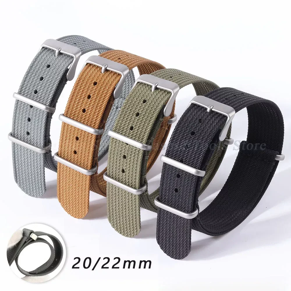18mm 20mm 22mm hochwertiges Nylonarmband Militär für Rolex Braid geripptes Sportarmband für Samsung Galaxy Watch4/3/5 Armband