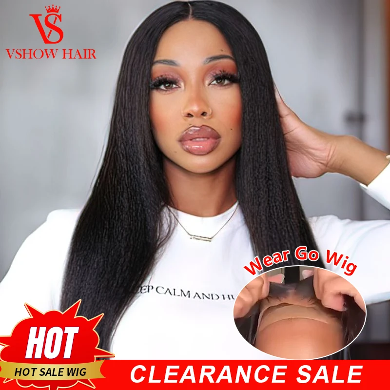 

Парик VSHOW из натуральных прямых человеческих волос, парик без клея, бразильские человеческие волосы, готовый к ношению, парик на сетке 4x6 Hd, предварительно вырезанный, распродажа