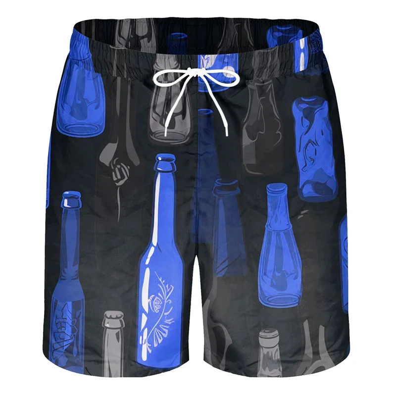 

Funny Beers 3D Printed Beach Shorts For Men Boys Quick Dry Surfing Board Shorts Summer Vacation Streetwear Loose Swim Trunks
